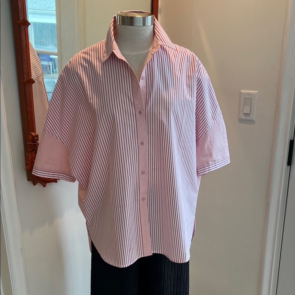 Alison Sheri Oversized Shirt Jacket Top NWOT
